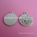 metal silver engraved pet tags, custom pet lost ID tags, epoxy protective surface dog tags